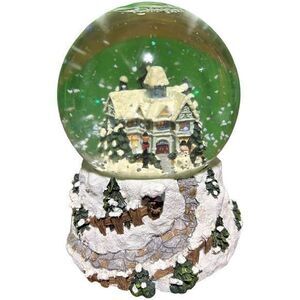 Thomas Kinkade Musical Lighted Victorian‎ Christmas House Musical Snow Globe